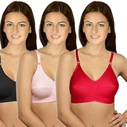 Girls' Cotton Non-Padded Non-Wired Regular Bra (Pack of 3)-image-2