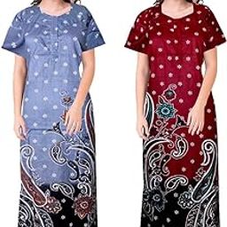 Women Printed Cotton NightyCOMBONT2566 XXL Multicolour-image-77