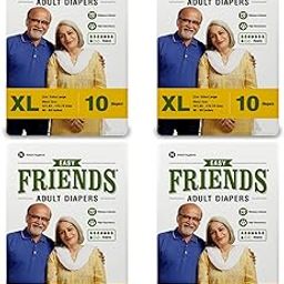 Friends Easy Adult Diapers Tape Style - 40 Count (Extra Large) with odour lock, Unisex, Leakproof, Wetness Indicator and Anti-Bacterial Absorbent Core- Waist Size 35.43-65.35 inch; 90-166 cm-image-42