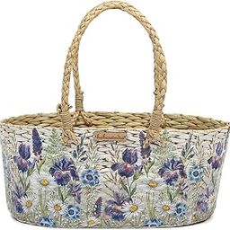 Habere India-All the Cultures Fabricating India Wicker Hamper Basket | Bamboo Gift Basket | Cane oval Basket | Gift Hamper Basket | Decorative Fruit Gift Baskets (Design 02)-image-92