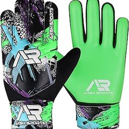 Arsh Sports Soccer Goalie Gloves,Football Goalkeeper Gloves for Kids Boys Youth Children Double Wrist Protection Along 4mm Super Grip Palm (Green Fluorescent, Size 4 Suitable for 6-9 Years)-image-85