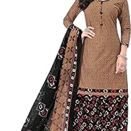 miraan Unstitched Printed Cotton Salwar Suit Material For Women (BANDCOL1704, Brown, Free Size)-picture-44