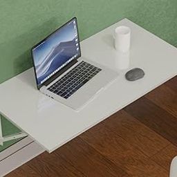 Folding Wall Mounted Study Table, Office Table, Laptop Table, Folding Utility Table for Home Office Portable & Space-Saving Floating Desk (16X24 Inches Wall Mount Table White) Laminated-8