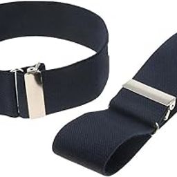 Adjustable Anti Slip Elastic Shirt Sleeves Holder Armband Arm Garter Band Navy Blue-image-92