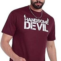 Men’s Maroon Cotton Printed T-Shirt | Half Sleeve, Regular Fit Casual Wear for Men-image-6