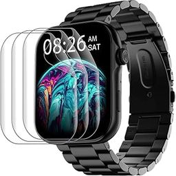 Glass |Pack 3| For Noise Colorfit Ultra 3 Smartwatch Screen Guard Scratch Guard Full Screen Protector Compatible For Noise Colorfit Ultra 3 1.96 Flexible Hd Bubble Free (Pack Of 3)-5