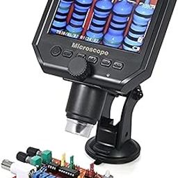 Saidevi Medicams Portable Smart LCD Digital Microscope G600 4.3 Inch LCD HD 1-600x 3.6mp High Expansion 1080p/720p/VGA Image Sensor with Adjustable Stand for QC/Industrial/Collection Inspection-1