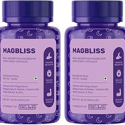 What’s Up Wellness MagBliss | With Magnesium Bisglycinate, Zinc & B6 | Sleep, Stress & Recovery Support for Men & Women | High Absorption | 120 Capsules-66