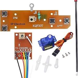 SP Electron 4CH RC remote control 27MHz circuit PCB transmitter & receiver board with antenna Radio system with SG90 Micro Digital Servo Motor for RC Car Robot Toys-31