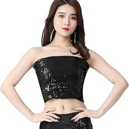 BNF® Stretch Belly Dance Sequin Tube Top Off Shoulder Costume for Festival Black|Clothing, Shoes & Accessories | Womens Clothing |Tops & Blouses|1 Sequins Tube Top-image-22