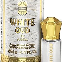 Ajmal WHITE OUD Attar | Oudh Floral & Woody Fragrance | Unisex Non-Alcoholic | Long Lasting Attar Men & Women - 5 ML-5