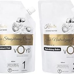VOYD Professional Hair Straightening Cream and Neutralizer - Advanced Keratin Rebonding Formula | For Curly to Resistant Hair | Salon Quality Treatment for Straight & Smooth Hair | For Men and Women | Free From Paraben & Silicone | 800g-picture-41