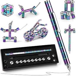 Fidget Pen, Magnetic Pen Decompression Toy, Fidget Magnet Metal Pen for Writing, Best Gifts for Teenage Boys Girls, Fidget Magnets Stress Relief Gifts for Family Friends-12