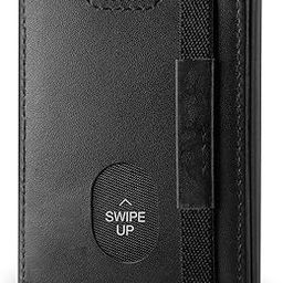 RFID Blocking Minimalist Tri-Fold Slim Credit Card Genuine Leather Wallet with 8 Cards, 1 Banknote Compartments, ID Window, and Coin Pocket (Black)……-image-73