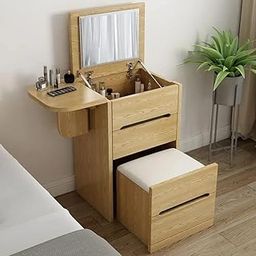NG Decor Makeup Vanity Mini Nordic Flip Top with Stool & Mirror-image-22