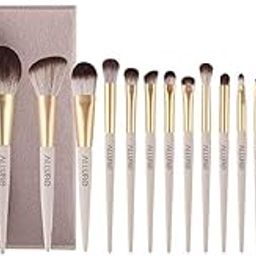 Allure Beige Pro makeup brush set of 16 with suede Pouch-image-42
