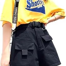 Faulous Fashionista D Pocket Black Cargo Cotton Short for Women and Girls-image-19