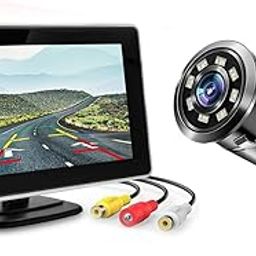 Fabtec 5 Inch Dashboard TFT LCD Screen Rear View Monitor with 8 LED Parking Camera for All Cars (AHD/CCD Vision)-image-5