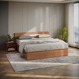 GODREJ INTERIO Bed, Juno Queen Size Engineered Wood Bed with Box Storage, 1-Year Warranty, Brown, Prelaminated Particle Board-19