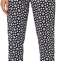 Women's Floral Printed Navy Blue Cotton Regular Fit Calf Length Lounge Pants/Pyjama Pants-picture-20