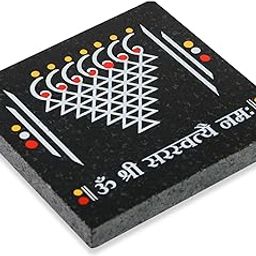 Chaitrangan Art Granite Rangoli 4 Inch X 4 Inch Saraswati for Wisdom, Knowledge, and The Arts Traditional for Home Décor, Pooja Mandir, Door Entrance-image-4