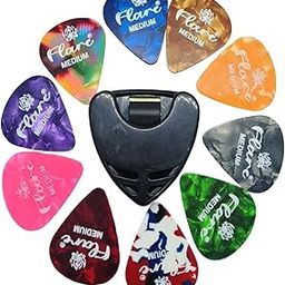 Flare Guitar Picks & Picks Holder Stick-on Holder + 10 Pcs Picks Multicolor-image-63