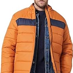 Polyester Men's Standard Length Quilted Jacket (Aw19-Hsj-06_Mustard&Navy_Large)-image-67