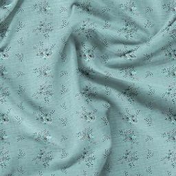Soimoi Heavyweight Cotton Poplin Fabric Material, Blue - Florals Printed - 42" Inch Width, Natural Cotton Material For Quilt Making, Dresses, Skirts, Pajamas, Pillowcases, Tablecloths, Kurtis, 1 Meter-image-44