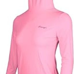 Elastic Women Golf Cooling T Shirt Rash Guard with AntiUV Mask Pink M-image-31