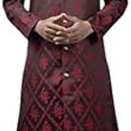 Mens Ethnic Wear Jecquard Wedding Sherwani Payjama Set-image-20