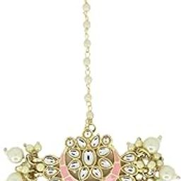 Women Gold-Plated White Kundan Maang Tika-picture-50