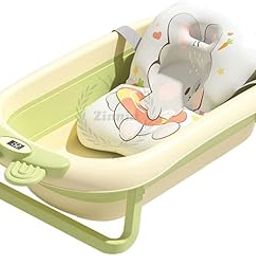 Baby Bath Tube for New Born, Foldable Baby Bath Tub with Temperature Sensor, Real Time Temperature Sensor with Portable Bathing Tube for Kids (Small Green Bath)-image-86
