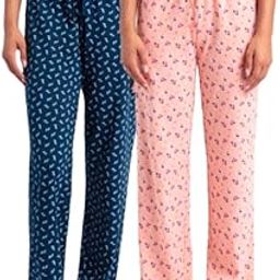 Cotton Printed Pyjamas for Women Pack of 2, (Prints and Colors may Vary)-image-0