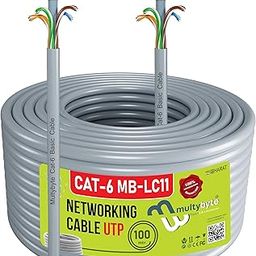 Multybyte Professional CCA Cat6 Ethernet Cable 100Y (90M) | 23AWG PVC Shielded UTP Network Cable | 1000 MBPS High-Speed 4 Pair Twisted 250MHz LAN Wire for Indoor/Outdoor | Direct Burial Rated |-23