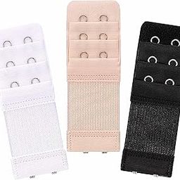 Women's Bra Extenders 2 Hooks 3 Rows Bra Strap Extender, Stretchable Bra Extension Hooks For Tight Bra, Soft & Comfortable - Pack of 3 (Nude, Black, White)-13