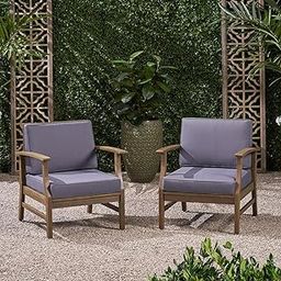 AMAZART FURNITURE Wooden Armchair Set of 2 Solid Sheesham Wood Single Seater Sofa Cum Chair Set of 2 | Outdoor Garden Chair, Balcony Indoor Chair | Blue Cushions | Wooden Armchair, Walnut Finish-image-14