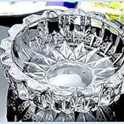 Glass Ashtrays for Cigarettes, Cigar, Portable Decorative Elegant Tabletop Décor for Home, Office & Outdoor Use Patio Use, Fancy Cute Cool Ash Tray, Round Shape, Pack Of 1-image-28