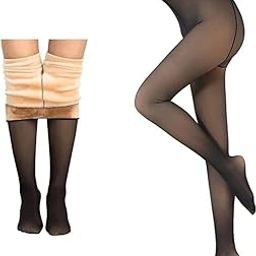 Dual-Toned Fleece Fur Stockings For Women For Winter | Pantyhose Warm Fleece Stockings For Women Winter (Black Color)-image-63