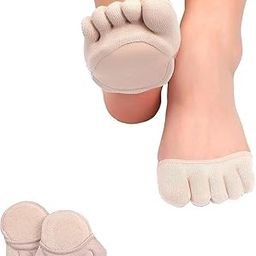 JABA'S Toe Topper Socks for Women, Five Finger Toe Half Socks, Ball of Foot Cushions No Show Liner Non-Slip Invisible Forefoot Pads for High Heels, Flats, Shoe, Boots Toe Covers Socks-Multi colour(Pack Of 1)-image-74