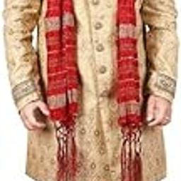 Men's Velvet stole for groom/dupatta for dulha/sherwani stole/CHUNNI RED For Weeding and Religious Occastion-image-70