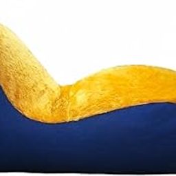 Deeku Art Yellow Fur Lounger Bean Bag Sofa, Very Attractive And Luxuries Designer Lounger Bean Bag, Comfortable Sofa Lounger Fur. (Only Cover),XXXl-image-4