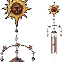 Sun Wind Chime - Wind Chimes for Outside Deep Tone 34 inches 5 Aluminum Tubes, Birthday, Father's Day Memorial Gifts for Dad, Grandpa, Son, Decoration for Home, Garden, Patio, Backyard-image-15