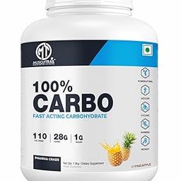 Muscle Trail 100% Carbo Fast Acting Carbohydrate Supplement, Pineapple Flavour, 60 Serving Boost Energy & Endurance (1.8KG, Pineapple)-97