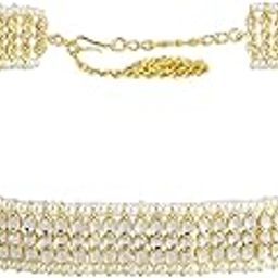 Gold Plated White Kundan Studded Kamarbandh Belly Chain Ethnic Traditional Fashion Jewellery Gift for Women & Girls-image-37