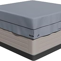 AKEfit Square Hot Tub Cover, Heavy Duty 600D Oxford SPA Covers for Hot Tub, UV Protection & Windproof, Waterproof Hot Tub Cover Protector Fits 85''x 85'', Grey-picture-12