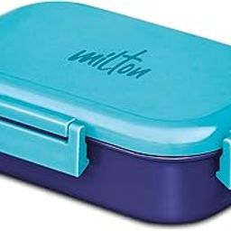MILTON Senior Flatmate Tiffin Box Steel Kids Lunch Box, Inner Stainless Steel Insulated Containers with Clip Lock Lid, 700ml, Airtight Leakproof Kids Lunch Box, for School, Picnic, Blue-25