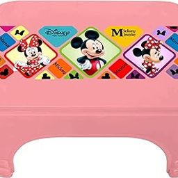 Homestic Disney Mickey Minnie Print Square Plastic Bathroom Stool (Pink) -HS_35_KUBMART17693-image-58