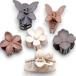 SP Hair Accessories Sp Hair Clutcher (Pack Of 6 Pcs) Hair Clips For Women Fashion Polycaronate Plastic Matte Finish Stylish Claw Clips Hair Accessories For Girls, Multicolor And Shapes-image-86