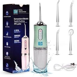 Q DEVICES Oral Irrigator Water Flosser for Gum Care & Plaque Removal, Rechargeable,3 Cleaning Modes, 220ml Water Tank, 4 Interchangeable Tips for Fresh Breath & Oral Hygiene-image-60