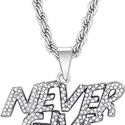 Pendant for Men Silver chain men Boys locket Necklace Boy Stainless Steel neck lockets mens chains fashion Long Stylish Chain Cuban Link Iced Cubic Zirconia diamond Hip hop Rapper M100-image-24